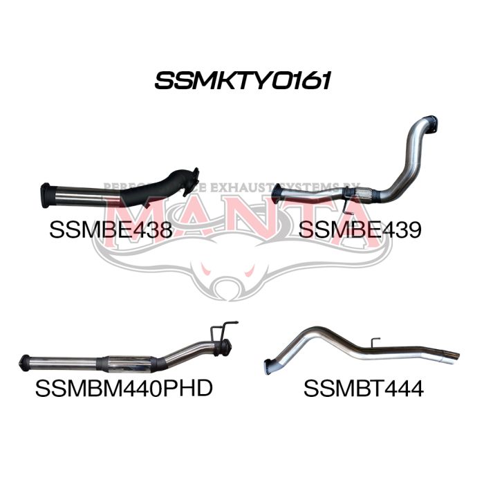 Manta Hilux KZN165R 3.0L TD 3in With Hotdog Exhaust System SSMKTY0161