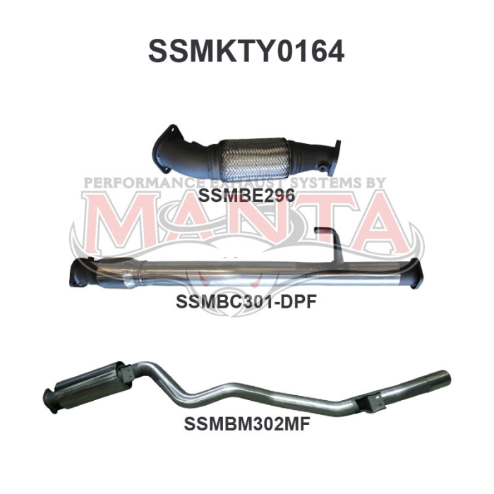 Manta VDJ76 V8 Wagon 3in With Cat Rear Muffler DPF Exhaust System SSMKTY0164