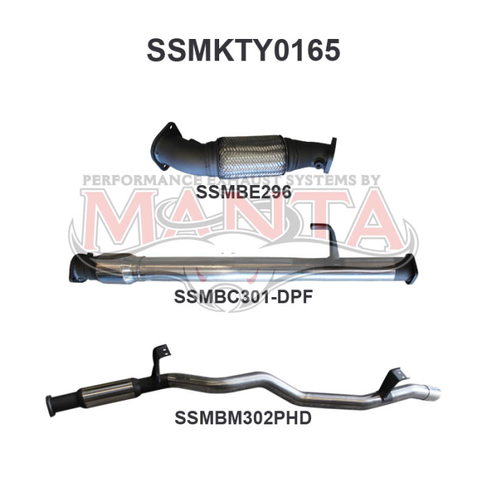 Manta VDJ76 V8 Wagon 3in With Cat, Hotdog DPF Exhaust System SSMKTY0165