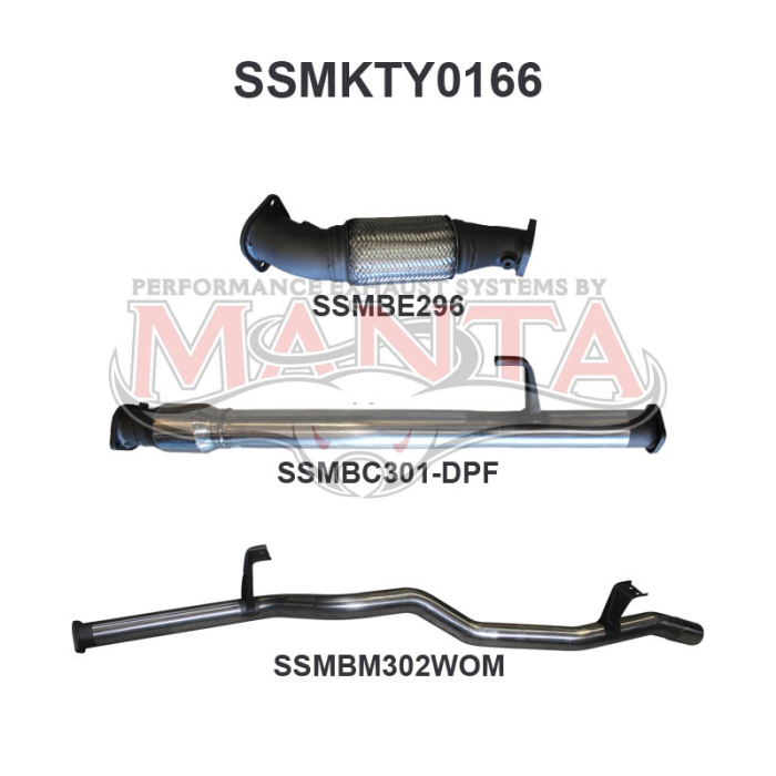 Manta VDJ76 V8 Wagon 3in With Cat, WOM DPF Exhaust System SSMKTY0166
