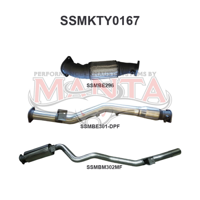 Manta VDJ76 V8 Wagon 3in Without Cat Rear Muffler DPF Exhaust System SSMKTY0167