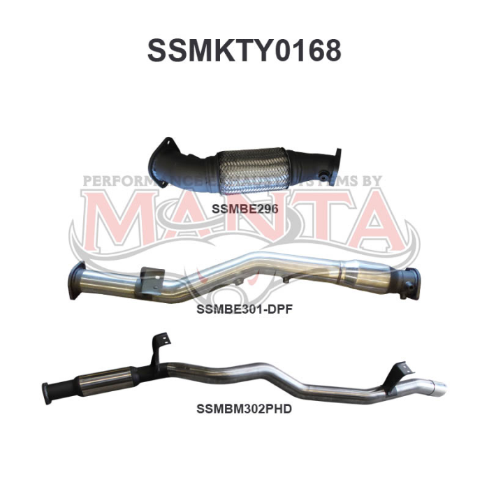 Manta VDJ76 V8 Wagon 3in Without Cat, Hotdog DPF Exhaust System SSMKTY0168