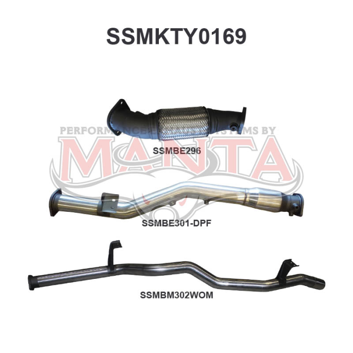 Manta VDJ76 V8 Wagon 3in Without Cat, WOM DPF Exhaust System SSMKTY0169