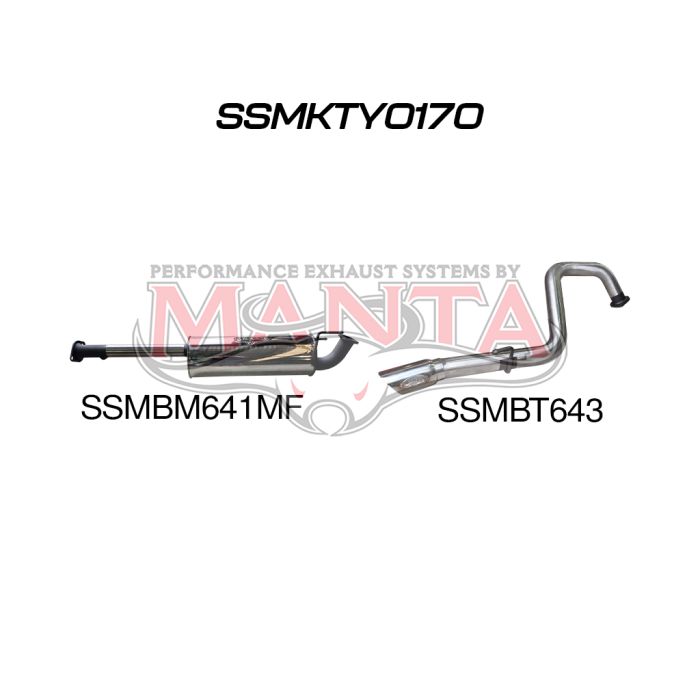 Manta FJ Cruiser V6 2.5in Catback Exhaust System SSMKTY0170
