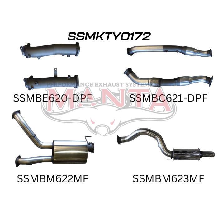Manta VDJ200 DPF 3in Dual With Cat & Muffler 4in Tailpipe W/ Rear MUF Exhaust System SSMKTY0172