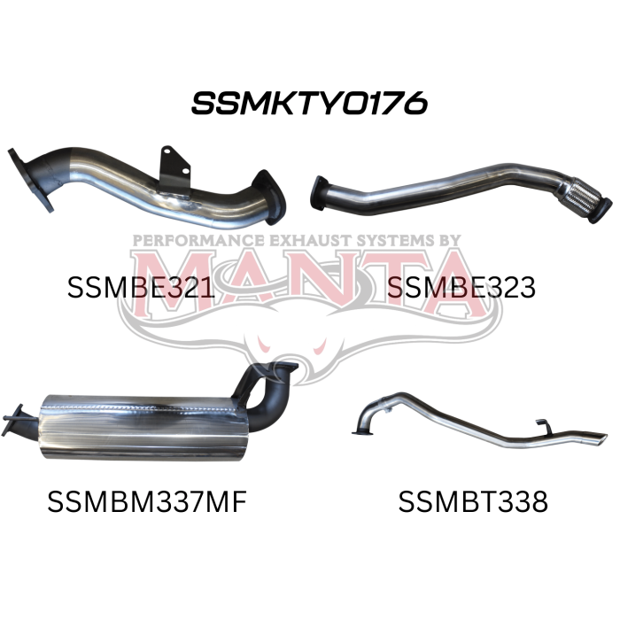 Manta HZJ80 3in Turbo Back With Muffler To Suit CT26 Turbo Kit Exhaust System SSMKTY0176