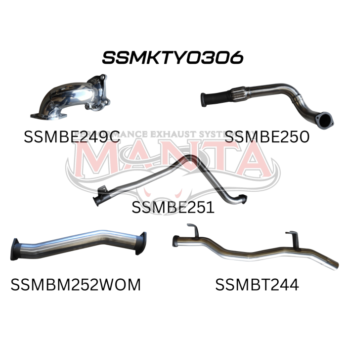 Manta HDJ79 Ute 3 Turbo Back Without Muffler Exhaust System SSMKTY0306