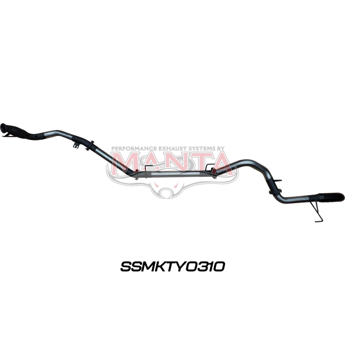 Manta Toyota Landcruiser 300 Series V6 3in Turbo Back With Cat & Without Mufflers, Black 4in Tip Exhaust System SSMKTY0310