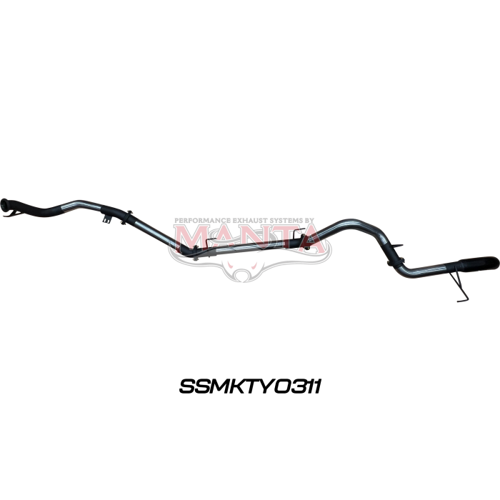 Manta Toyota Landcruiser 300 Series V6 3in Turbo Back Without Cat & Without Mufflers, Black 4in Tip Exhaust System SSMKTY0311