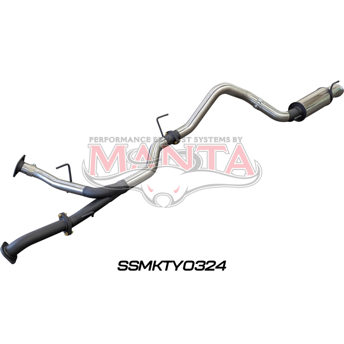 Manta VDJ200 2.5in Dual DPF Back To Single 3In, With Rear Muffler Incl 4in Tip Exhaust System SSMKTY0324