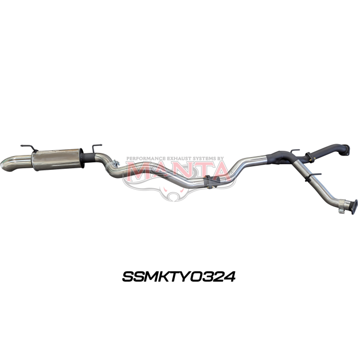 Manta VDJ200 2.5in Dual DPF Back To Single 3In, With Rear Muffler Incl 4in Tip Exhaust System SSMKTY0324