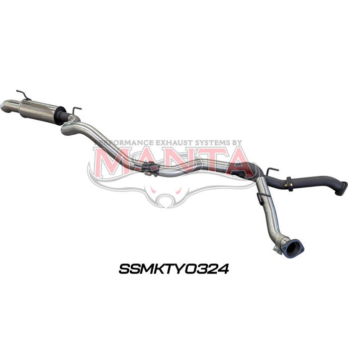 Manta VDJ200 2.5in Dual DPF Back To Single 3In, With Rear Muffler Incl 4in Tip Exhaust System SSMKTY0324