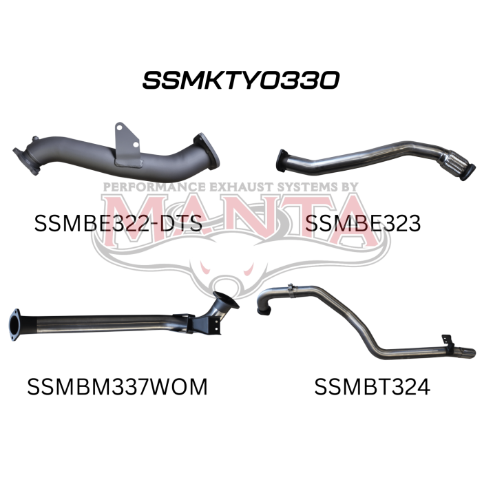 Manta HZJ105 DTS Turbo 3in Turbo Back without Muffler Exhaust System SSMKTY0330