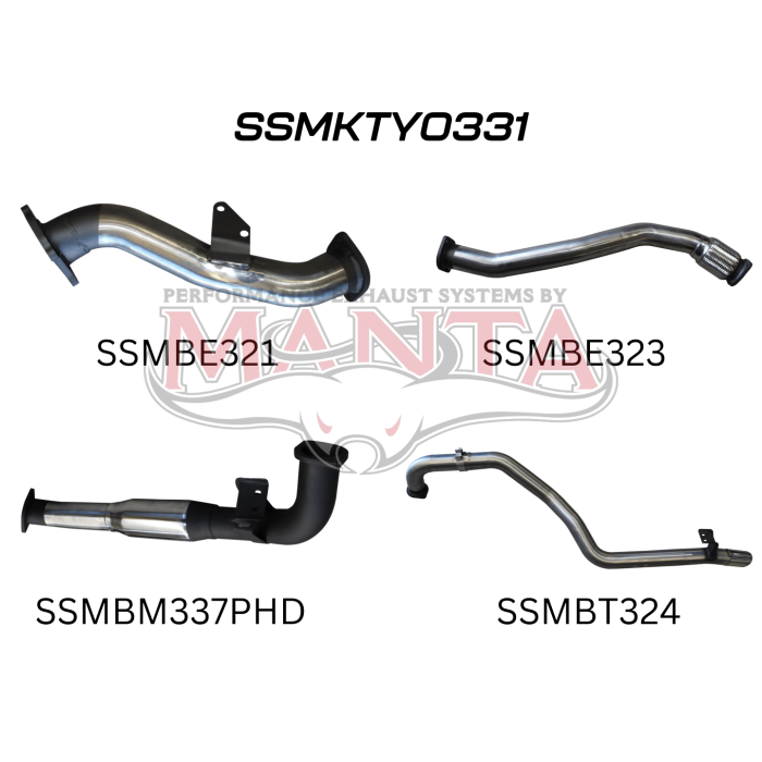 Manta HZJ105 CT26 Turbo 3in Turbo Back with Hotdog Exhaust System SSMKTY0331