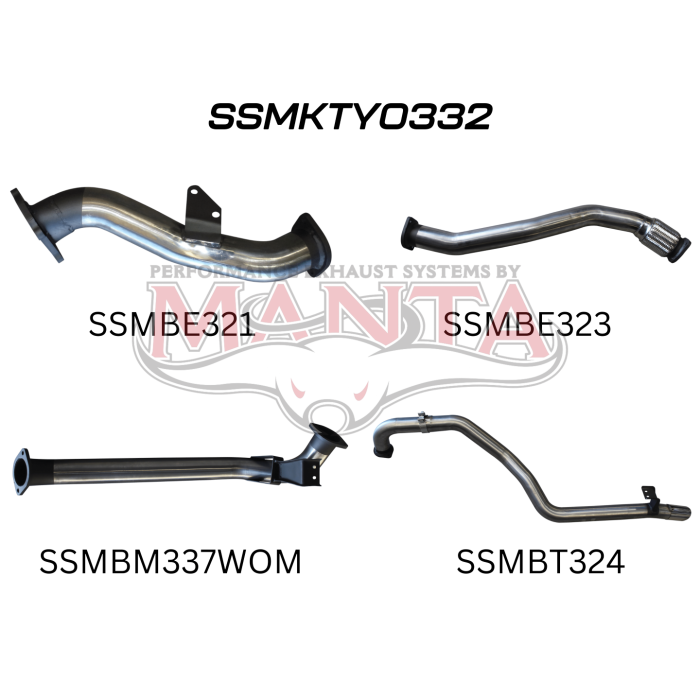 Manta HZJ105 CT26 Turbo 3in Turbo Back without Muffler Exhaust System SSMKTY0332
