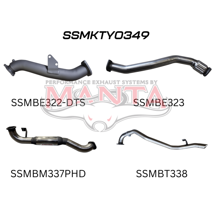 Manta HZJ80 3in Turbo Back With Hotdog To Suit DTS Turbo Kit Exhaust System SSMKTY0349