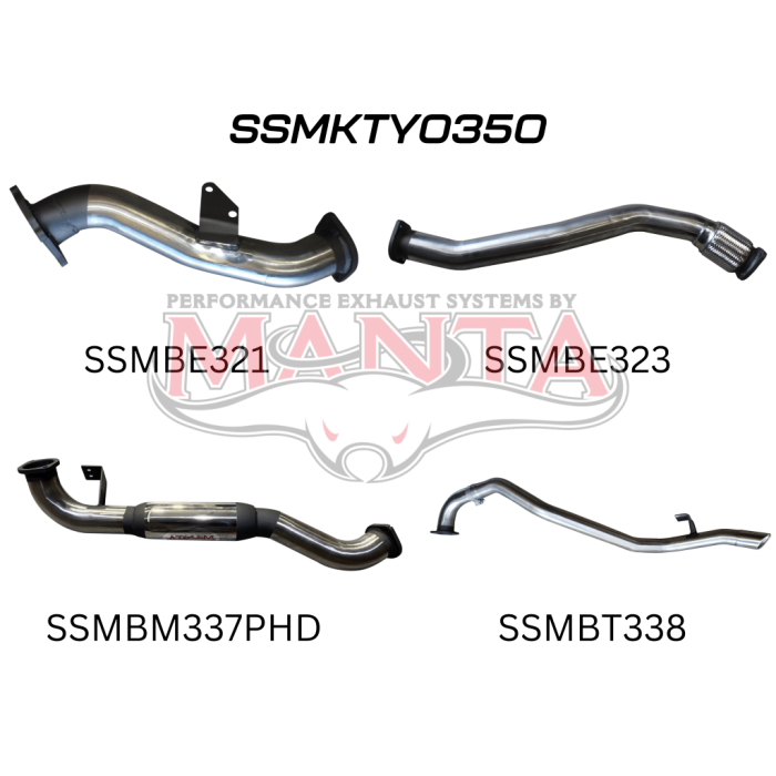 Manta HZJ80 3in Turbo Back With Hotdog To Suit CT26 Turbo Kit Exhaust System SSMKTY0350
