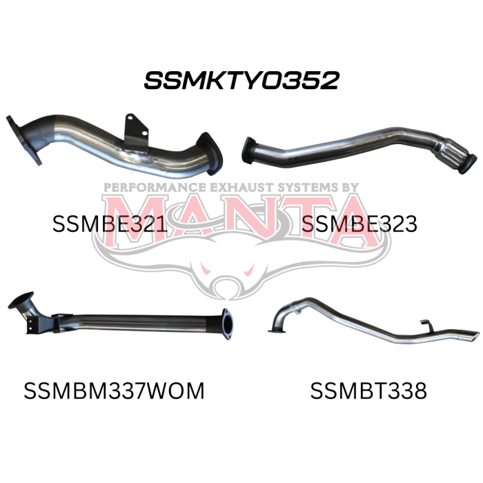 Manta HZJ80 3in Turbo Back Without Muffler To Suit CT26 Turbo Kit Exhaust System SSMKTY0352