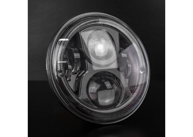 STEDI  Headlight Black fits Jeep Wrangler Defender Harley Halo  LED 7 Inch LEDMOTOCARBON7BLK
