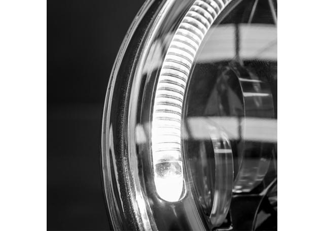 STEDI  Headlight Black fits Jeep Wrangler Defender Harley Halo  LED 7 Inch LEDMOTOCARBON7BLK