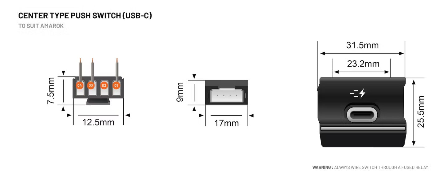 STEDI USBC For Volkswagen Amarok Mid Dash 2016current USBCAMAMID