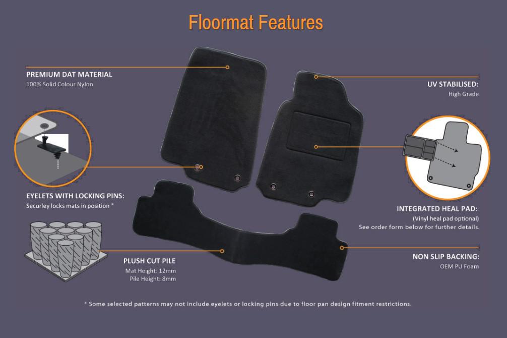 Sunland Floormats fits KIA CERATO (TD) 3 Piece - Charcoal