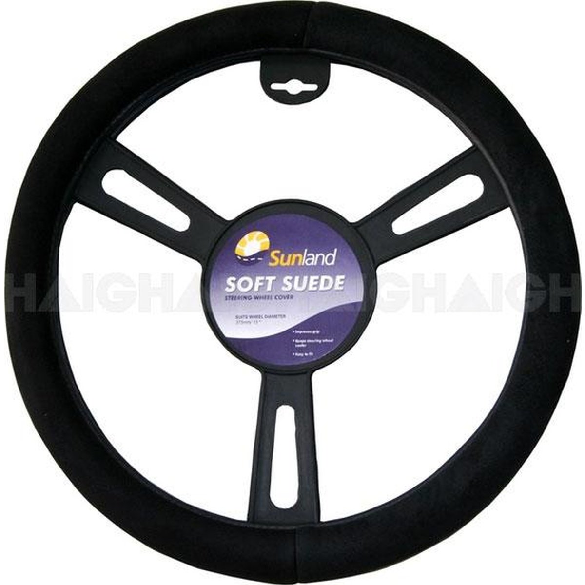 Sunland Steering Wheel Cover 16" Suede-Look Black - SWC40B