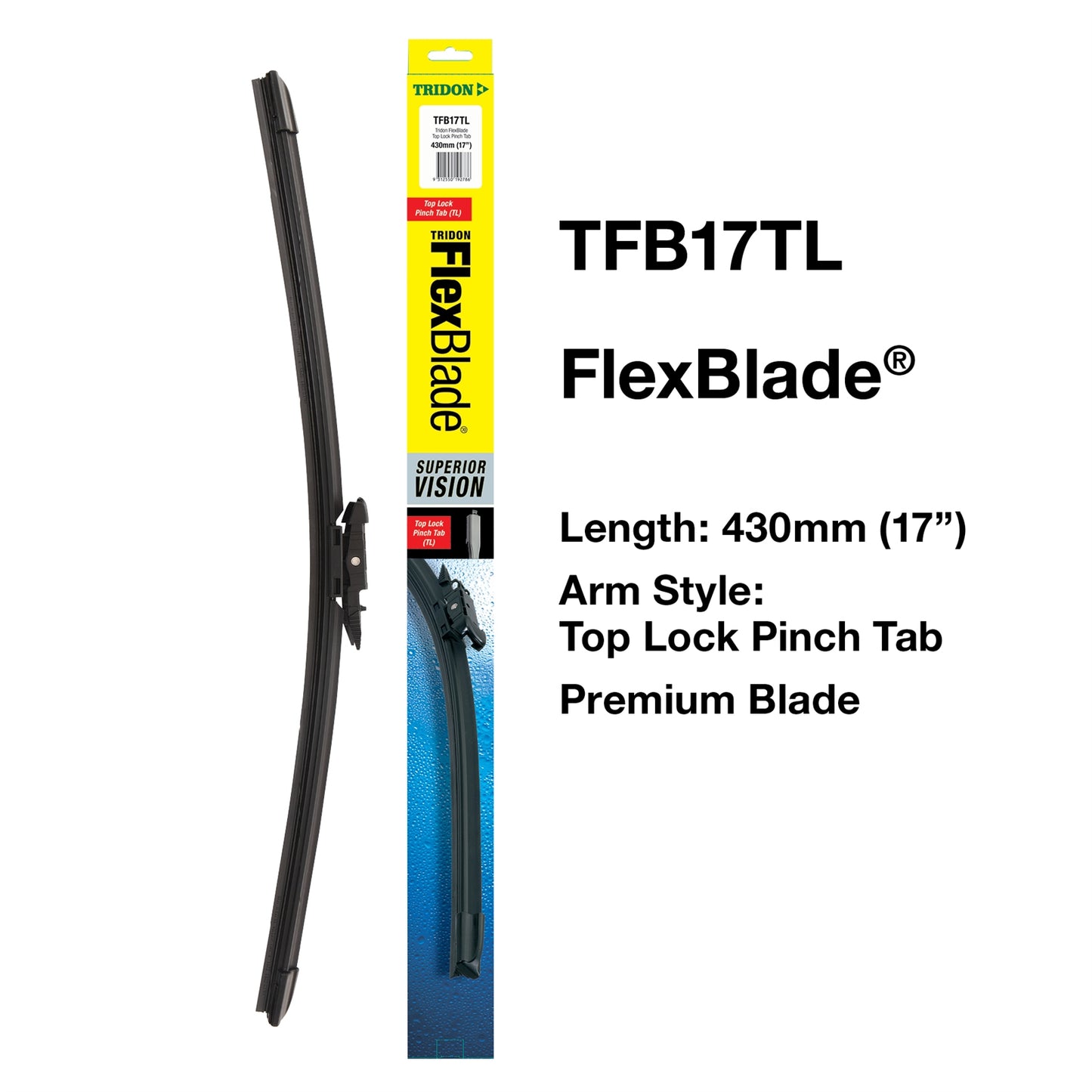 Tridon Flexblade Tl Pin Tab 430mm 17In TFB17TL