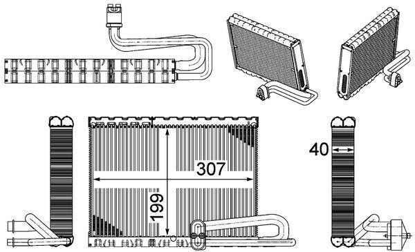 MAHLE Air Conditioning Evaporator Core AE 121 000P