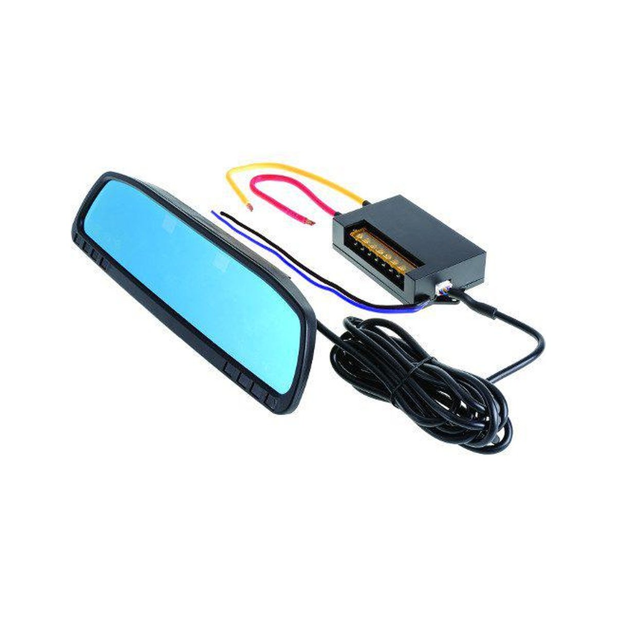 Thunder Rearview Mirror With 8 Way Switch Panel & Dual Voltage Meter Display Suits 4x4 4WD