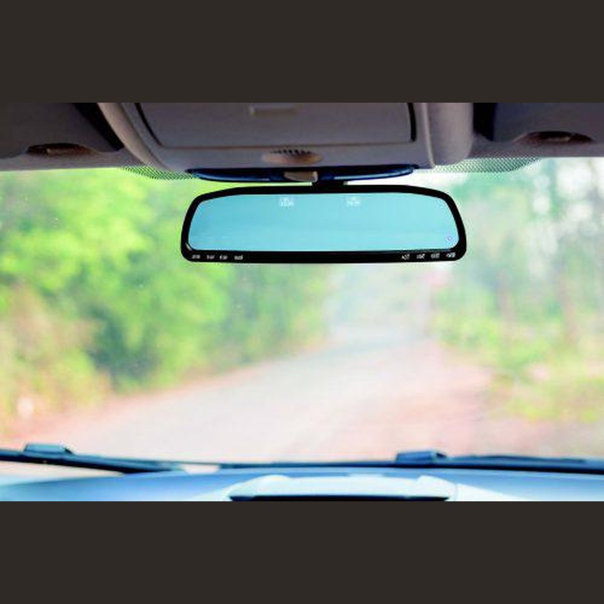 Thunder Rearview Mirror With 8 Way Switch Panel & Dual Voltage Meter Display Suits 4x4 4WD