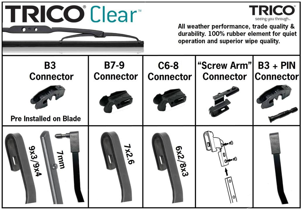 Trico Clear Wiper Blade 400mm (16 inch) TCL400
