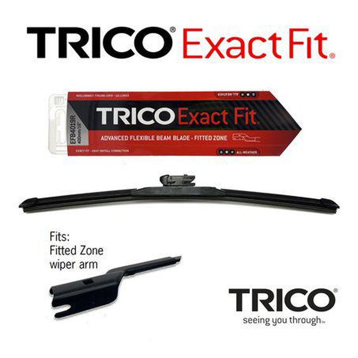 Trico Exact Fit Front RH Beam Wiper Blade 610mm Fitted Zone Beam EFB6019R