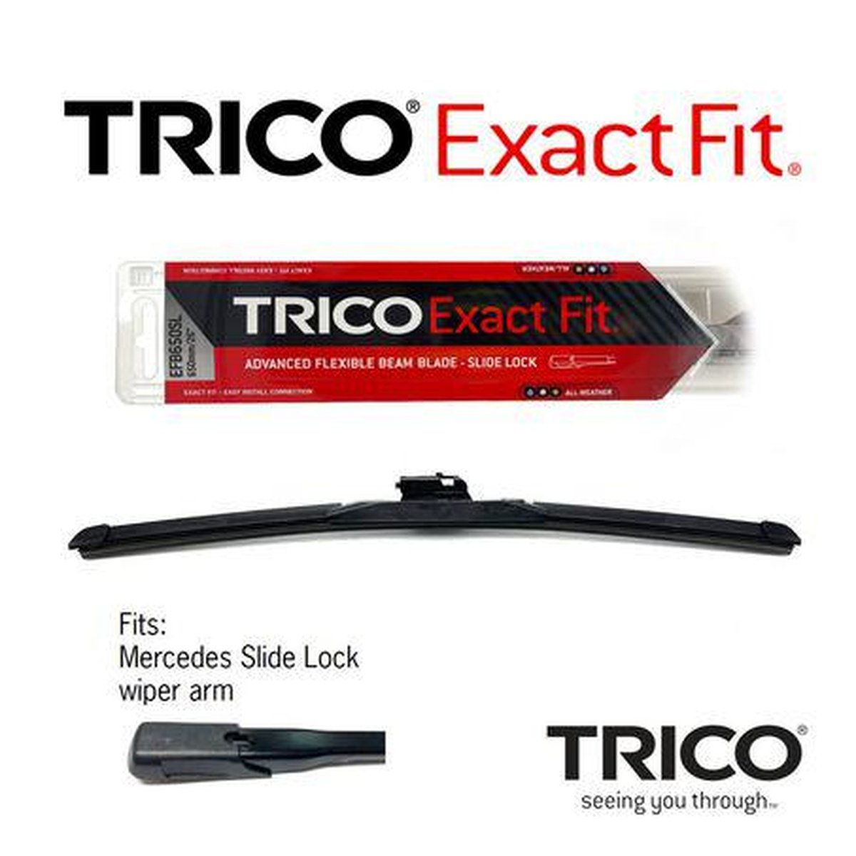 Trico Exact Fit Front RH Beam Wiper Blade 700mm Slide Lock Beam EFB700SL