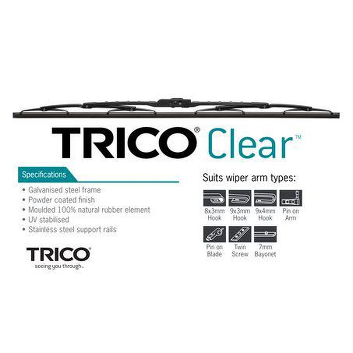Trico Clear Front Wiper Blade Assembly 650mm (26 inch) TCL650