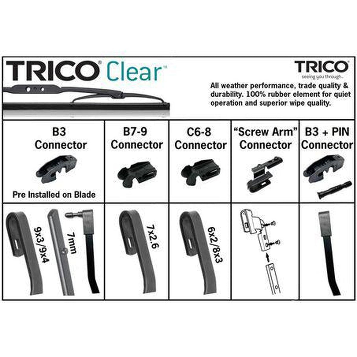 Trico Clear Front Wiper Blade Assembly 650mm (26 inch) TCL650