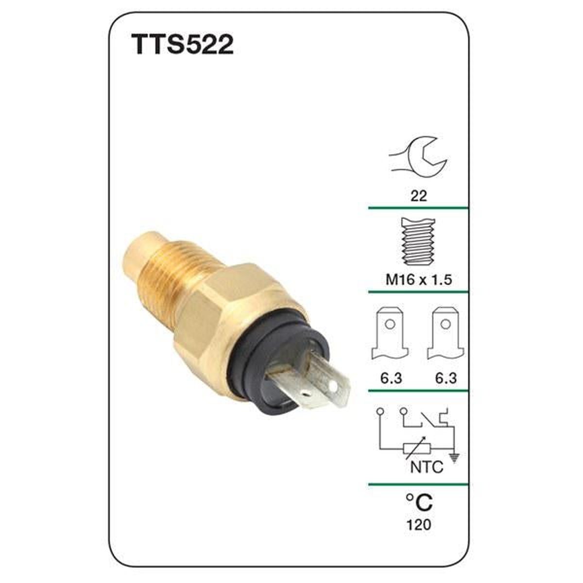 Tridon Water Temp Switch (Warning Light & Gauge) TTS522