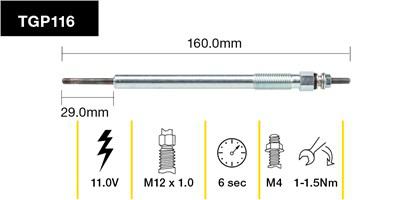 Tridon Glow Plug TGP116