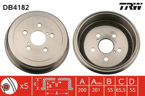 TRW Drum Brake Pair 201mm DB4182