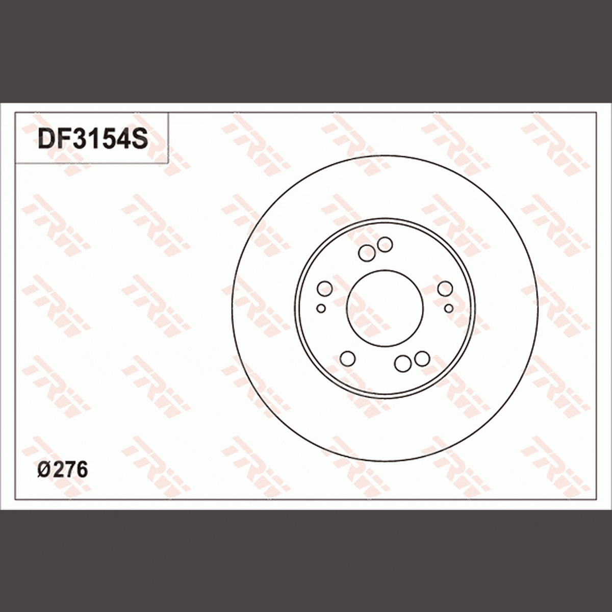 TRW Brake Rotor 276mm Front DF3154S