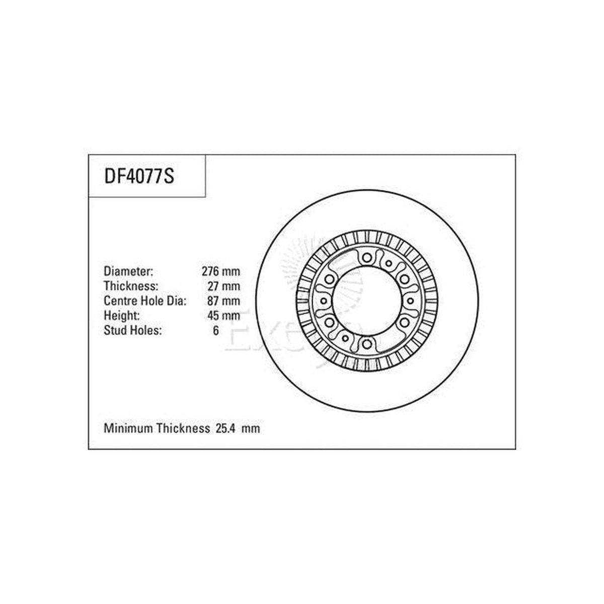 TRW Brake Rotor 276mm Front DF4077S