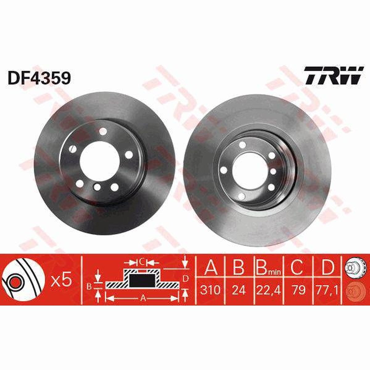TRW Brake Rotor 310mm Front DF4359S