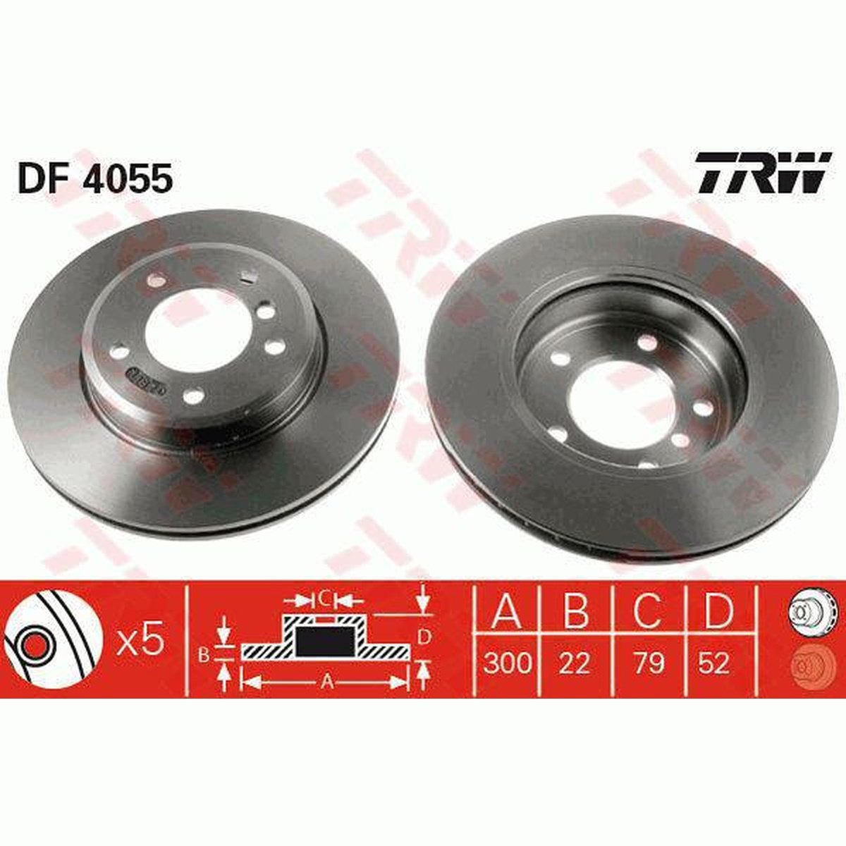 TRW Brake Rotor Rear DF4450S