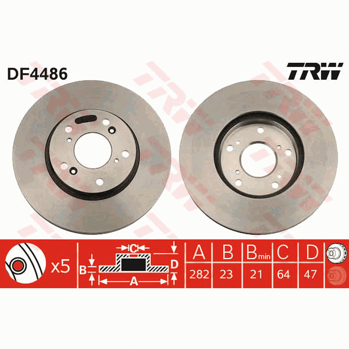 TRW Brake Rotor Front DF4486S