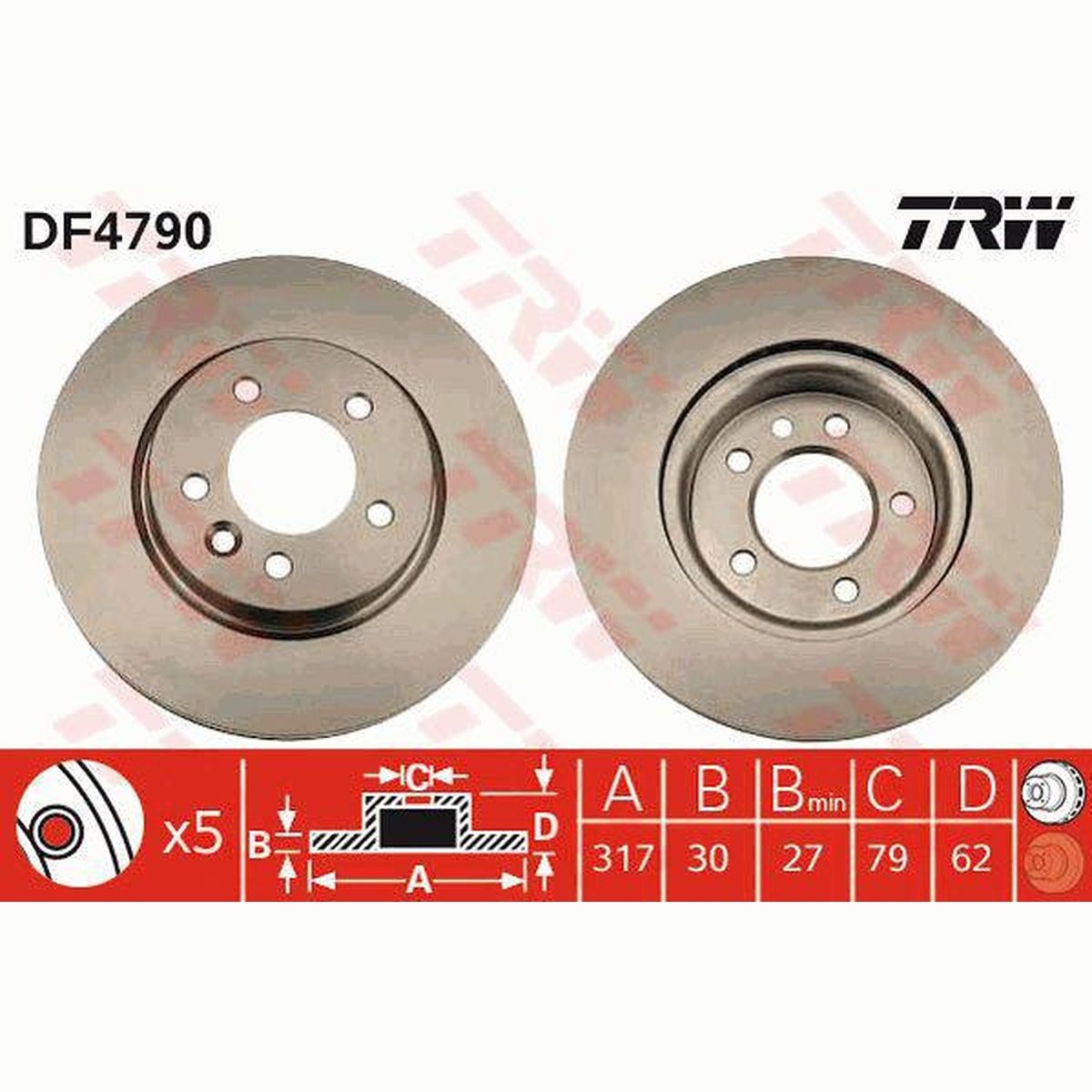 TRW Brake Rotor Front DF4790S