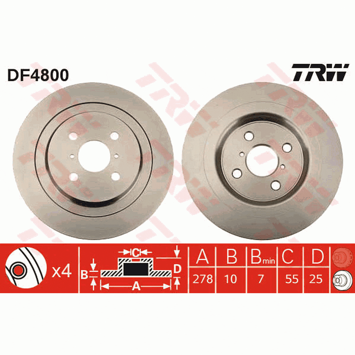 TRW Brake Rotor DF4800S