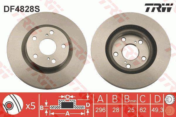 TRW Brake Rotor Front Single DF4828S