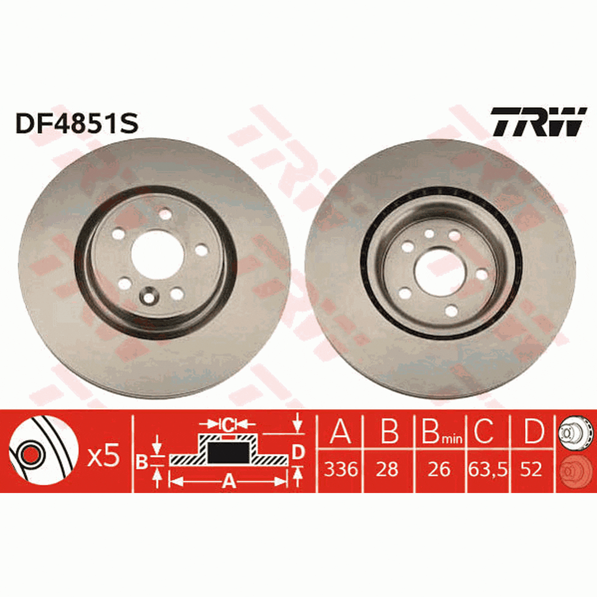 TRW Brake Rotor Front DF4851S