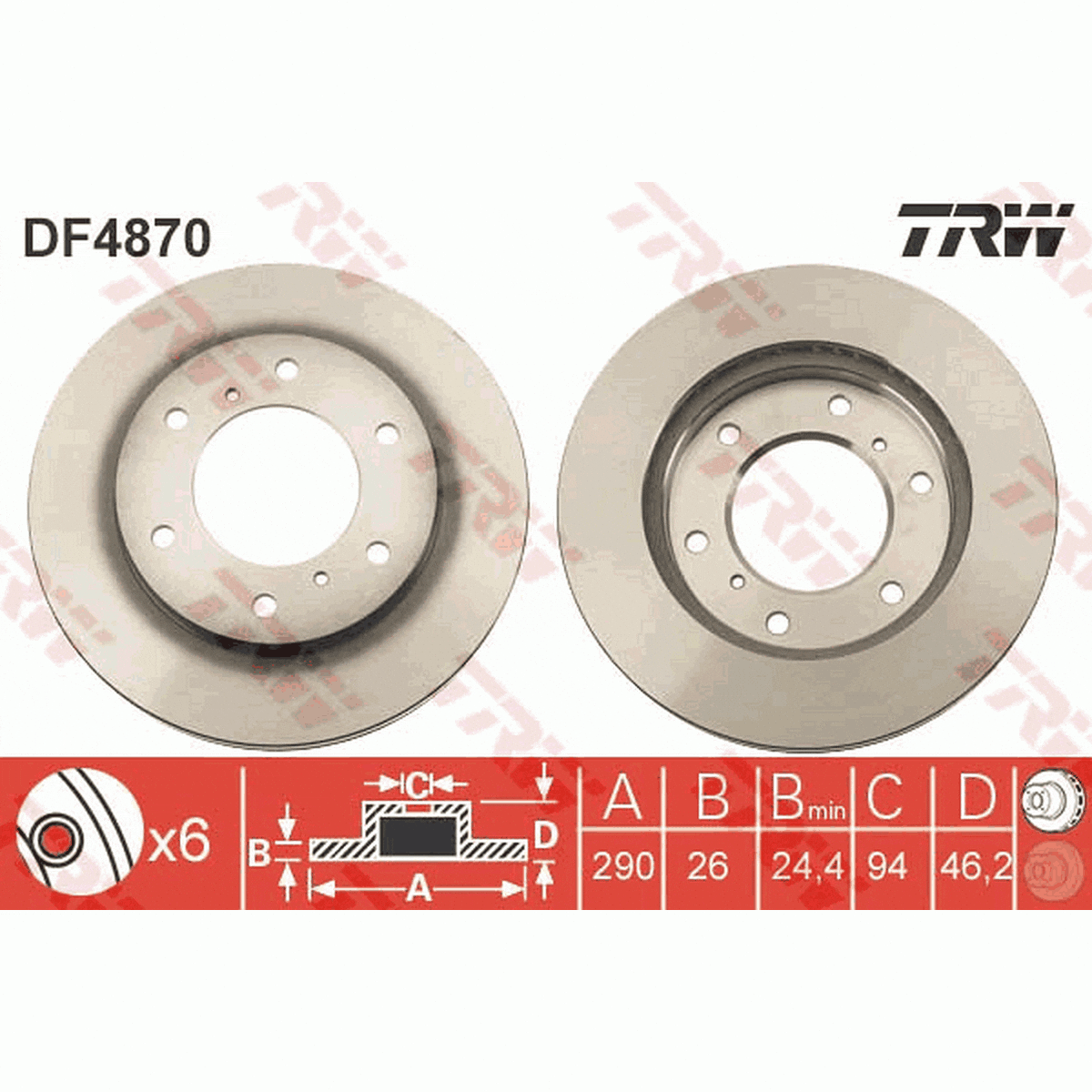 TRW Brake Rotor Front DF4870S