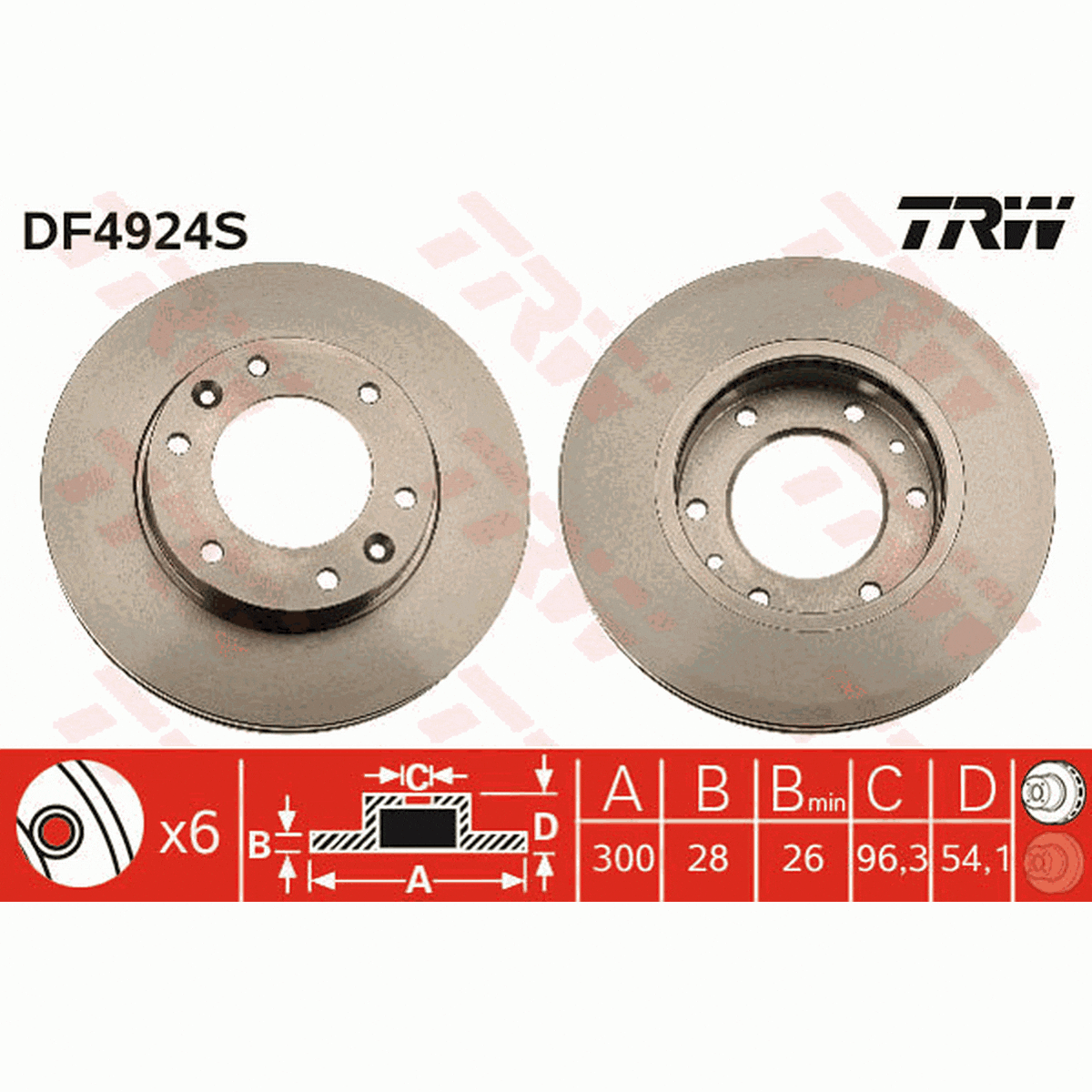 TRW Brake Rotor Front DF4924S